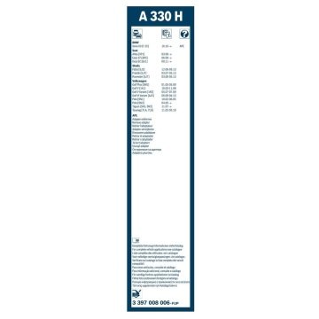 VW Golf 4 Bosch Arka Silecek 33cm 2003-2005 Rear A330H