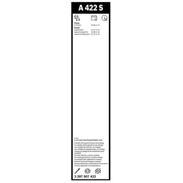 Bosch Citroen C3 Silecek Takımı Aerotwin 2010-2015 A422S