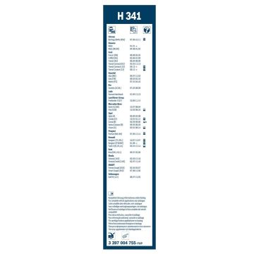 Kia Sorento Bosch Arka Silecek 34cm 2002-2009 Rear H341