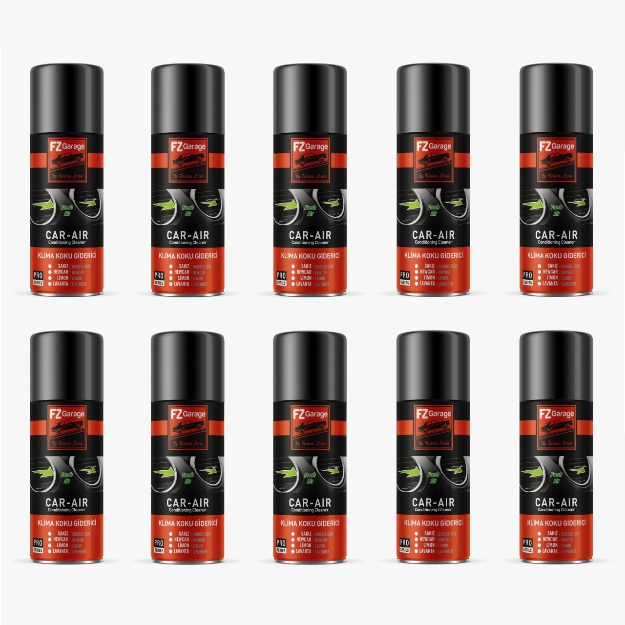 FZ Garage Temizleyici Klima Fresh Koku Bombası Limon 200ml 10 Adet