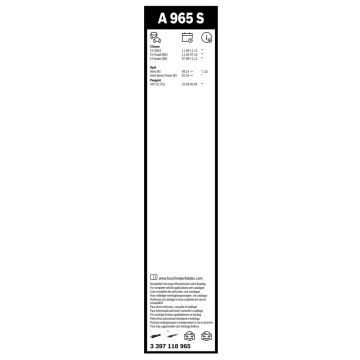 Bosch Opel Astra J Silecek Takımı Aerotwin 2009-2020 A965S (700/600mm)