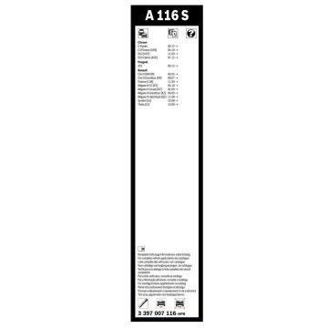 Bosch Peugeot 301 Silecek Takımı Aerotwin 2012-2019 A116S