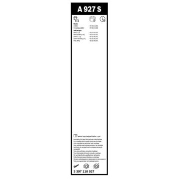 Bosch VW Bora Silecek Takımı Aerotwin 2003-2006 A927S