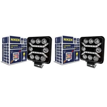Niken 8 Led Kare 3 Fonksiyonlu Off Road Sis Farı Çalışma Lambası 2 Adet 12-24V 22-27W