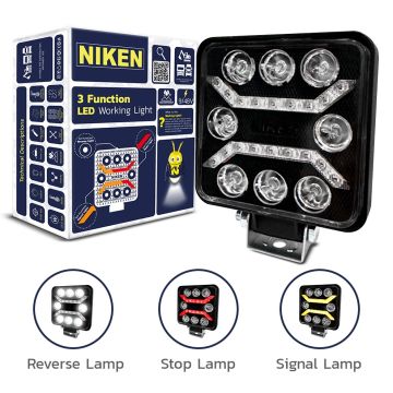 Niken Pro 8 Led Kare 3 Fonksiyonlu Off Road Sis Farı Çalışma Lambası 2 Adet 12-24V 27W