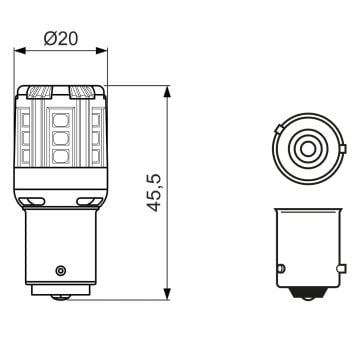 Bosch Led Retrofit PY21W 93 Sinyal Turuncu Led Ampul 12V (BAU15s)