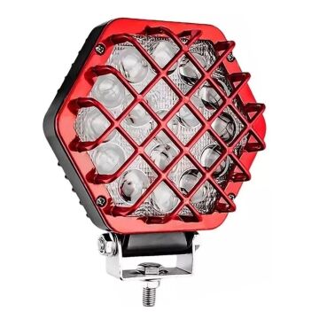 Beyaz Led Kırmızı Kafes Off Road Sis Farı Çalışma Lambası 16 Led 12-24V 45W