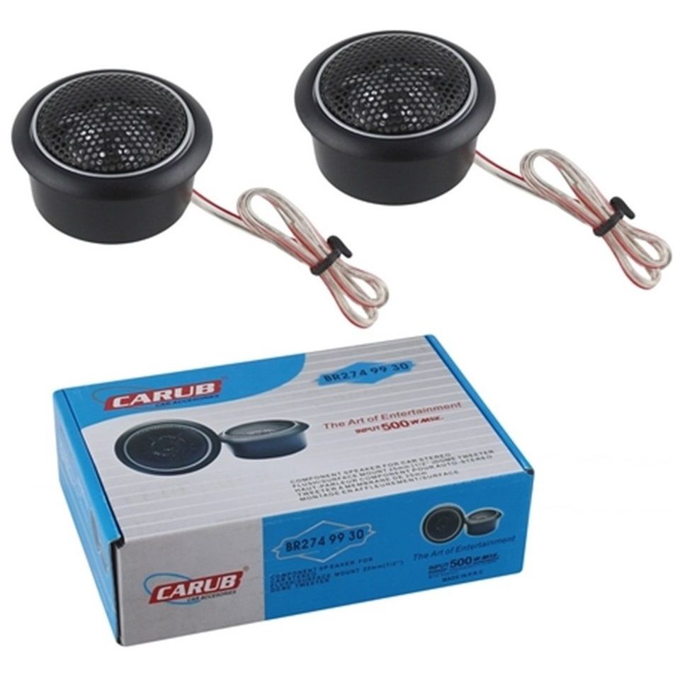 Carub 5,5cm Oto Araç Hoparlörü Tweeter Kapaklı 12V 500Watt (2 Adet)