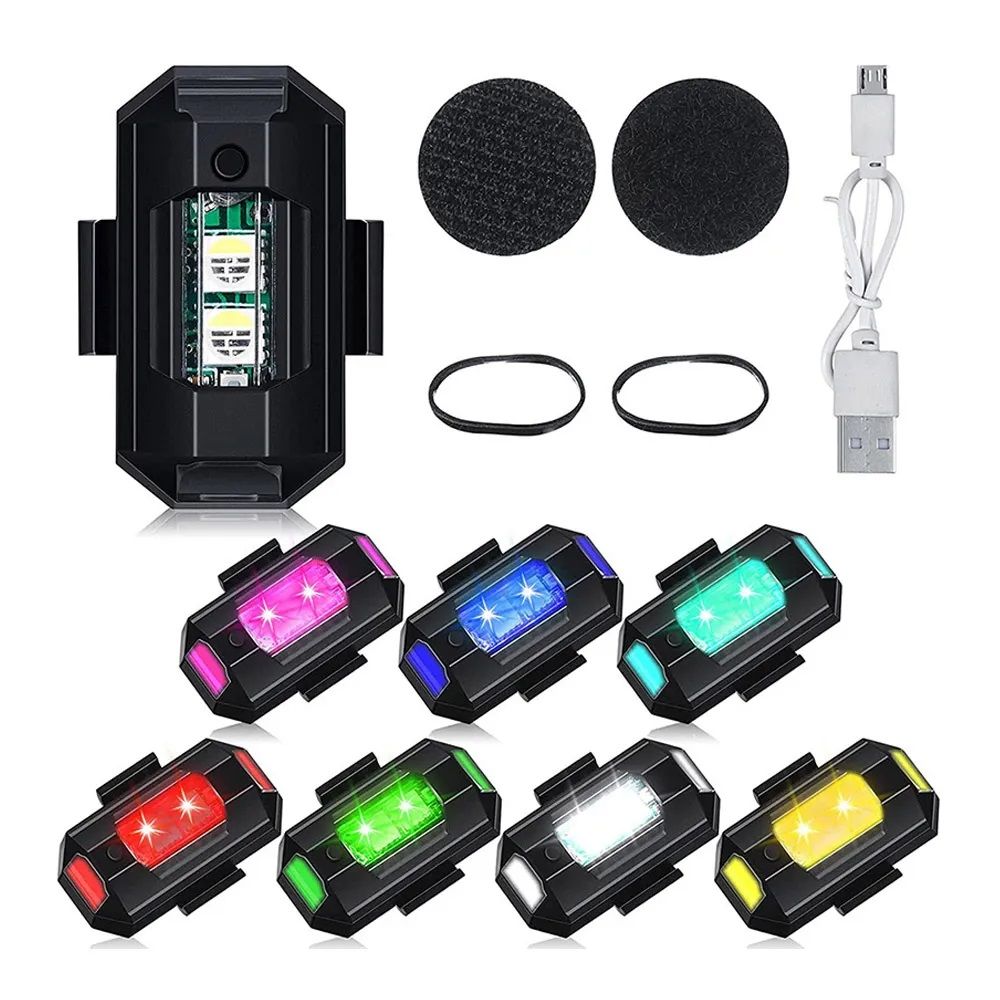 RGB Oto, Motosiklet, ATV, Bisiklet, Scooter Uçak Kanadı Çakar Mini Led Lamba Şarjlı (1 Adet)