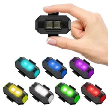RGB Oto, Motosiklet, ATV, Bisiklet, Scooter Uçak Kanadı Çakar Mini Led Lamba Şarjlı (1 Adet)