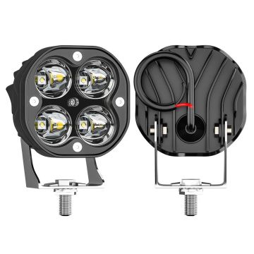 3'' Beyaz Sarı Led Çakarlı Spot Off Road, Motosiklet Sis Farı Çalışma Lambası 12-24V 40W