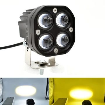 3'' Beyaz Sarı Led Çakarlı Spot Off Road, Motosiklet Sis Farı Çalışma Lambası 12-24V 40W