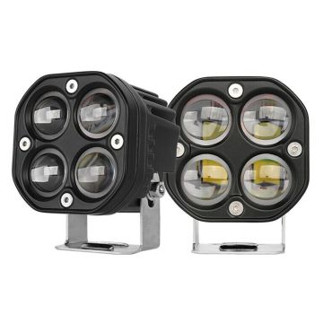 3'' Beyaz Sarı Led Çakarlı Spot Off Road, Motosiklet Sis Farı Çalışma Lambası 12-24V 40W