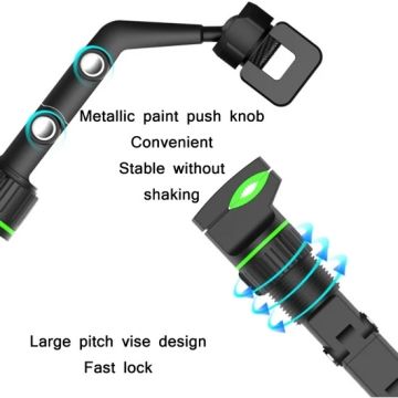 Oto, Araç Güneşlik Mandallı Telefon Tutucu 360 Derece Ayarlı Siyah