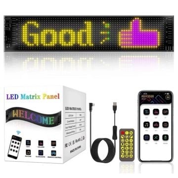 Dijital Led Matrix Panel Animasyon Kayar Led Kumandalı 9x37cm