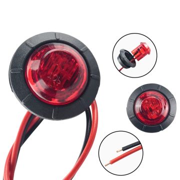 Off Road Kartal Gözü Yuvarlak Kırmızı Led Lamba 12-24V (5 Adet)
