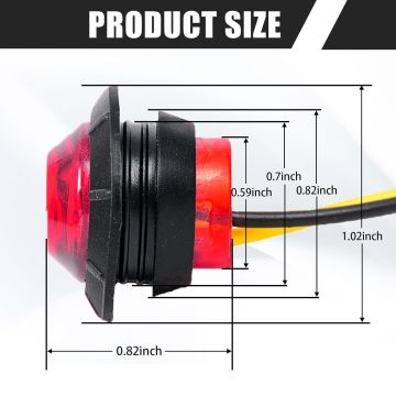 Off Road Kartal Gözü Yuvarlak Kırmızı Led Lamba 12-24V (5 Adet)