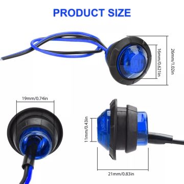 Off Road Kartal Gözü Yuvarlak Mavi Led Lamba 12-24V (5 Adet)