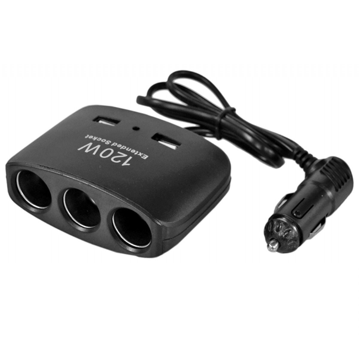 Çakmak Coğaltıcı Soket Kablolu 3 Çakmak + 2 USB 120W 12-24V