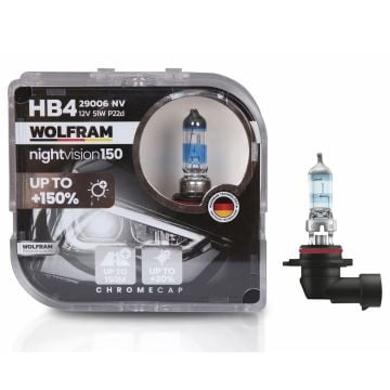Wolfram HB4 9006 Night Vision 150 +%150 12V 51W 2'li Ampul Set