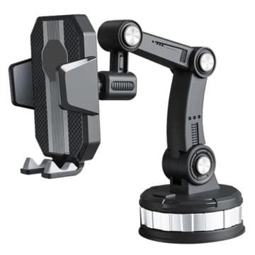 Oto, Araç Cam ve Torpido Vantuzlu Akrobat Telefon Tutucu 360 Derece Ayarlı