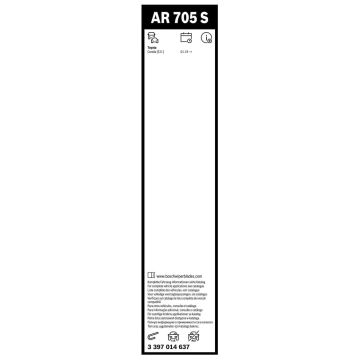 Bosch Toyota Corolla Silecek Takımı Aerotwin 2019-2026 AR705S