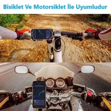 Motosiklet, Bisiklet Esnek Silikon Örümcek Telefon Tutucu Siyah