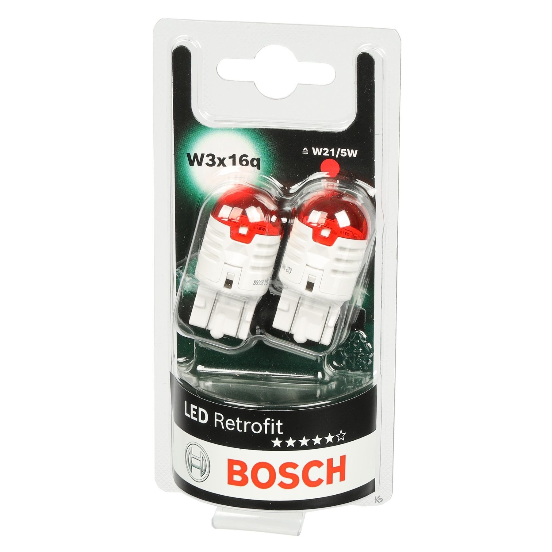 Bosch Led Retrofit W21/5W T20 Dipsiz Kırmızı Led Ampul 12V (W3x16q)
