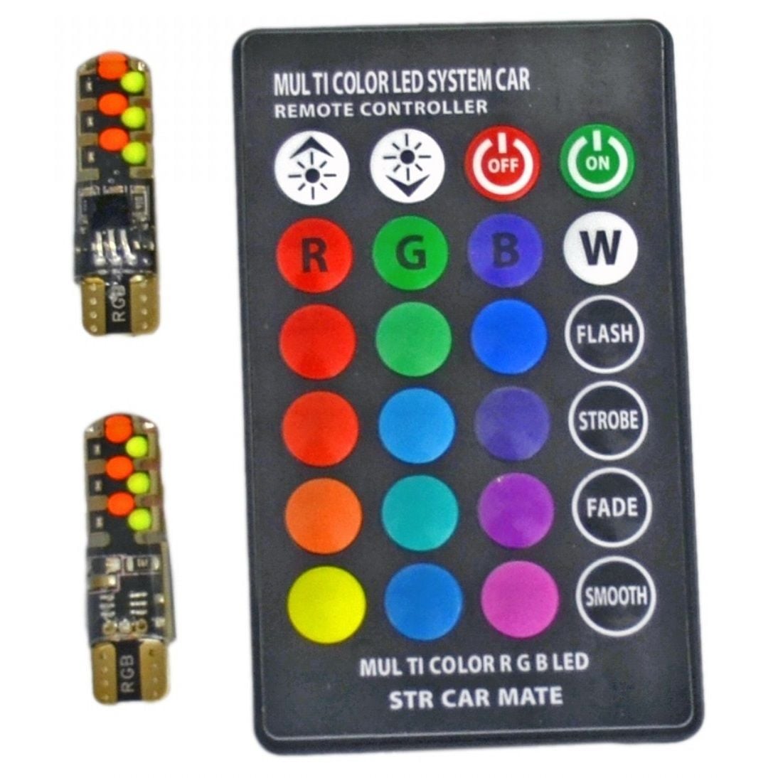 Carub T10 Dipsiz RGB Fonksiyonlu Kumandalı Led Ampul 12V