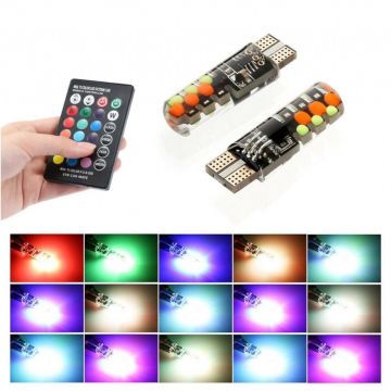 Carub T10 Dipsiz RGB Fonksiyonlu Kumandalı Led Ampul 12V