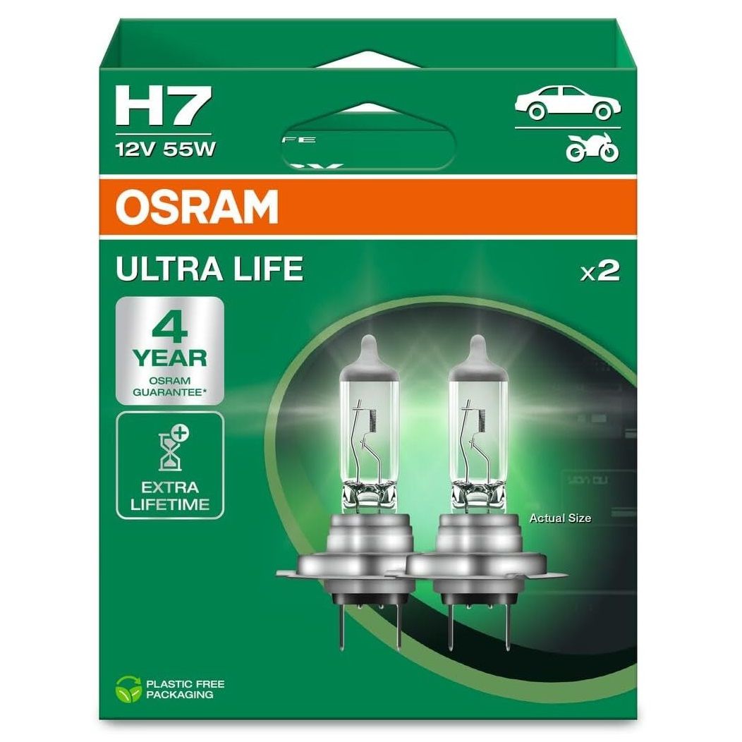 Osram H7 Ultra Life Uzun Ömürlü 12V 55W 2'li Ampul Set