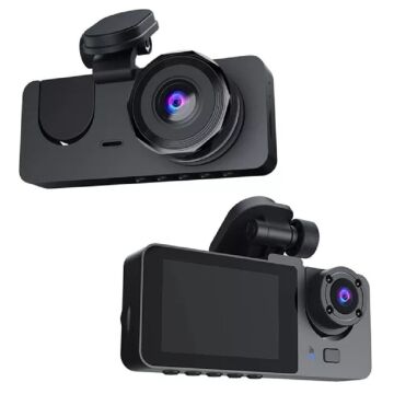 3 Kameralı 2'' Oto, Araç İçi Yol Kayıt Kamerası Wi-Fi G-Sensör FULL HD 1080P
