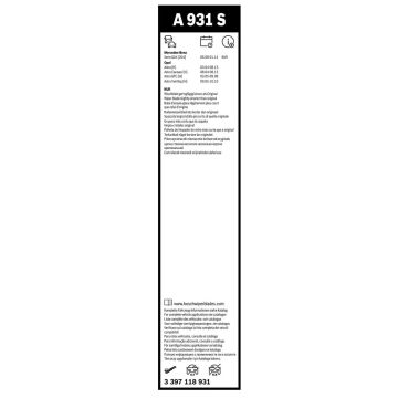 Bosch Astra H Silecek Takımı Aerotwin 2004-2013 A931S