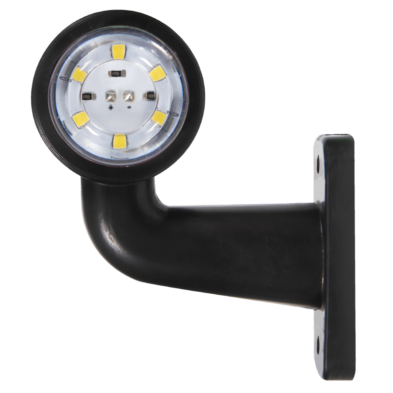 Ultra Mini Eğri Led İşaret Lambası Beyaz Kırmızı 12-24V 12 Led 80mm (1 Adet)