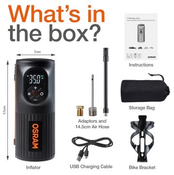 Osram Tyreinflate 2000 Dijital Şarjlı Lastik Şişirme Kompresörü Hava Pompası