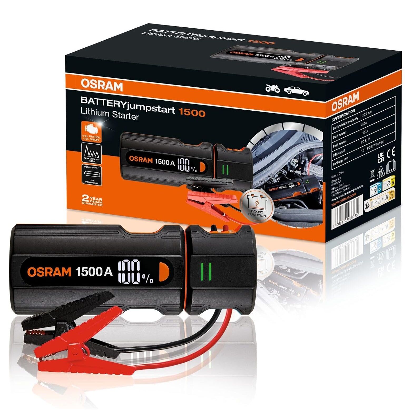 Osram Batteryjumpstart 1500 Akü Takviye Cihazı Powerbank OJS030