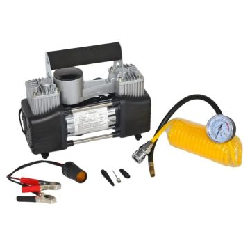 Niken Araç Oto Hava Kompresörü Metal Çift Silindir 12V 150 PSI (Çantalı)