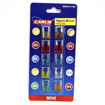 Carub 10'lu Mini Boy Sigorta Bıçak Seti
