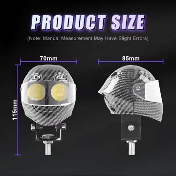 Beyaz Sarı Çakarlı Led Kask Off Road, Motosiklet Sis Farı Çalışma Lambası 12-24V 25W