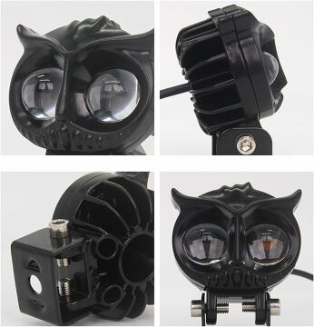 Beyaz Sarı Led Baykuş Off Road, Motosiklet Sis Farı Çalışma Lambası 12-24V 50W