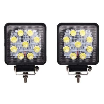 Wolfram 9 Led Kare Off Road Sis Farı Çalışma Lambası 2 Adet 10-30V 27W