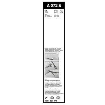 Bosch BMW 3 Serisi E90 Silecek Takımı Aerotwin 2005-2009 A072S