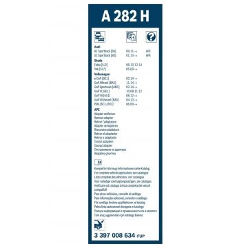Skoda Yeti Bosch Arka Silecek 28cm 2009-2016 Rear A282H