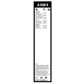 Bosch Mercedes C Serisi Silecek Takımı Aerotwin W204 2009-2011 A938S
