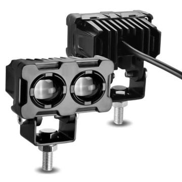Beyaz Sarı Led Robot Çift Göz Off Road, Motosiklet Sis Farı Çalışma Lambası 12-24V 40W