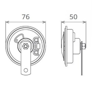 Seger Motosiklet Kornası Mega Kalın Ses Tekli Çift Fişli 12V 350Hz 105-118dB