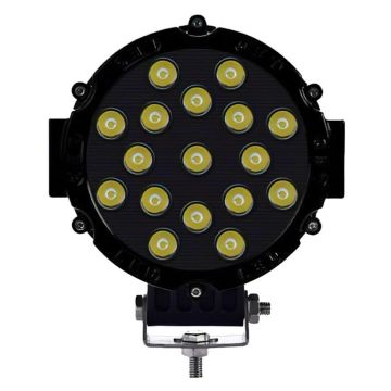 7'' Beyaz Led Siyah Yuvarlak Off Road Sis Farı Çalışma Lambası 17 Led 10-30V 51W