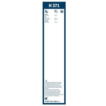 Fiat Fiorino Bosch Arka Silecek 37cm 2008-2021 Rear H371