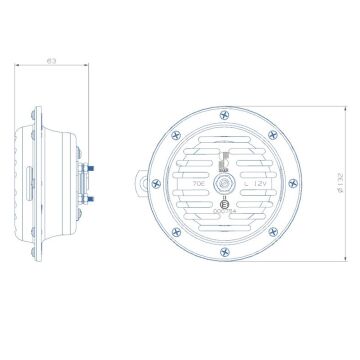Seger Supersonic Superton Korna 12V 390-320Hz 105-118dB