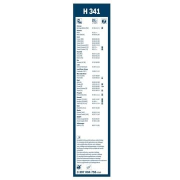 VW Golf 4 Bosch Arka Silecek 34cm 1998-2002 Rear H341